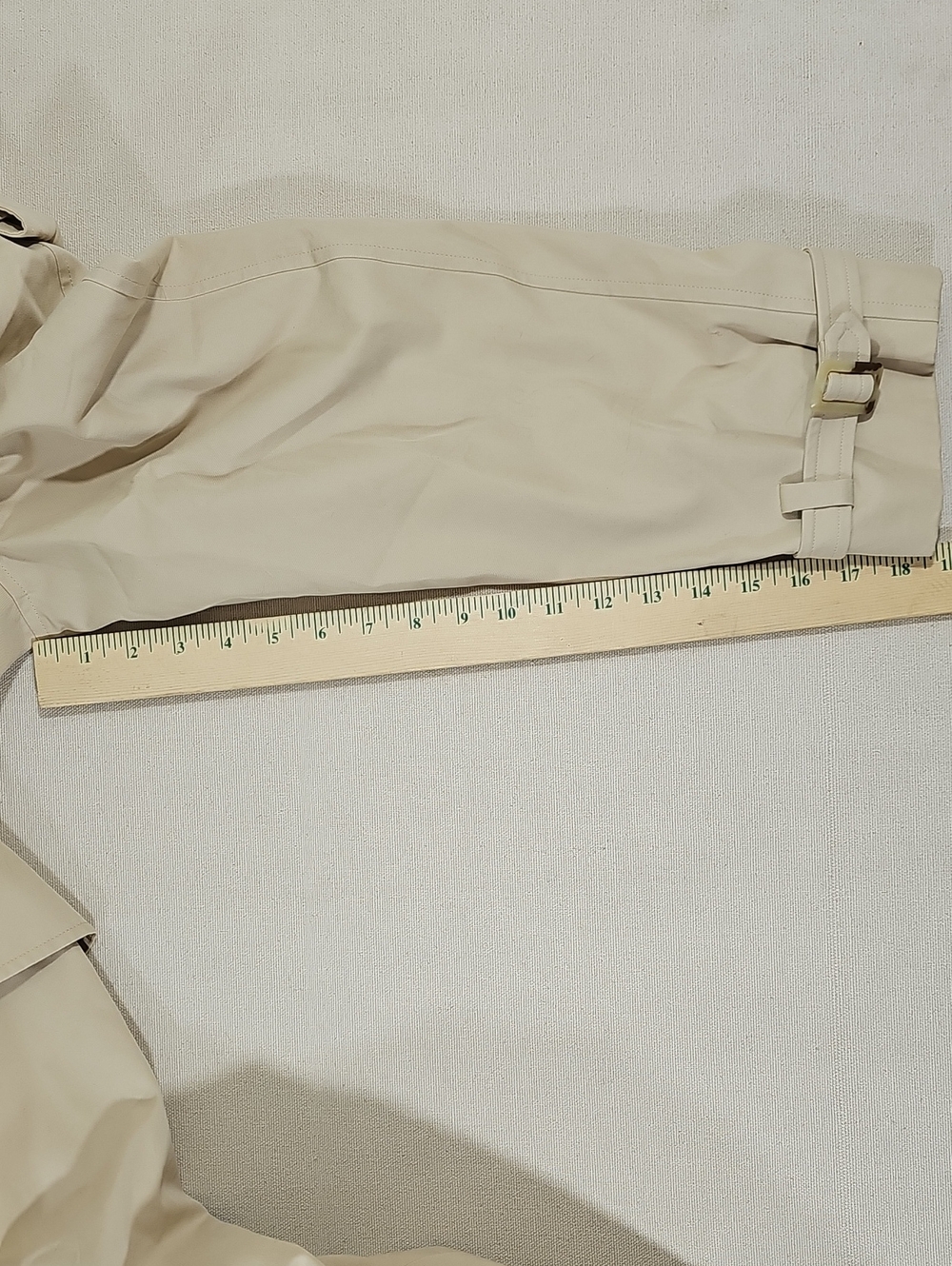 Lauren Ralph Lauren Beige Double-Breasted Trench Coat Vintage XL - Picture 13 of 14